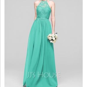 A-Line Scoop Neck Floor-Length Chiffon Bridesmaid
